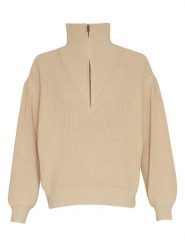 MOSS COPENHAGEN Sweter "Sitara" w kolorze beżowym rozmiar: M/L. Brązowe swetry klasyczne damskie Moss Copenhagen, l, bez kołnierzyka. Za 175.67 zł.