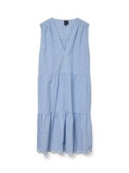 Vero Moda Sukienka w kolorze błękitnym rozmiar: M. Niebieskie sukienki damskie Vero Moda, bez wzorów, z bawełny, bez ramiączek. Za 92.42 zł.
