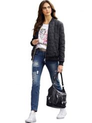 Heine Dwustronna kurtka w kolorze beżowo-czarnym rozmiar: 48. Brązowe kurtki damskie Heine, bez wzorów, bez kaptura. Za 100.04 zł.