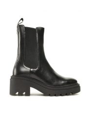 Gino Rossi Botki RST-CIRCLE-02 Czarny. Czarne botki damskie Gino Rossi, ze skóry, bez obcasa, na słupku, bez zapięcia. Za 349.99 zł.