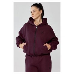 Damska bluza sportowa oversize Rough Radical Trip Hoodie Zip. Czerwone bluzy damskie ROUGH RADICAL, bez wzorów, bez kaptura. Za 175.92 zł.