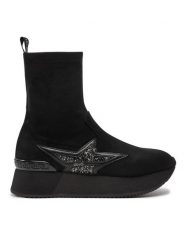 Liu Jo Botki Dreamy 06 BF4043 TX429 Czarny. Czarne botki damskie Liu Jo, z materiału, bez obcasa, na płaskiej podeszwie, bez zapięcia. Za 719.99 zł.