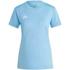 Koszulka damska adidas Tabela 23 Jersey. Fioletowe bluzki damskie Adidas, xl, bez wzorów, z jersey, bez kołnierzyka, bez ramiączek. Za 65.00 zł.