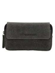 HIDE & STITCHES Skórzana saszetka w kolorze czarnym - 17 x 11,5 x 2 cm rozmiar: onesize. Czarne nerki i saszetki damskie HIDE & STITCHES, bez wzorów, z materiału. Za 78.99 zł.