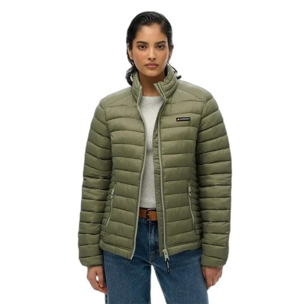 Damska kurtka puchowa Superdry Fuji Lite Padded. Czarne kurtki damskie Superdry, l, bez wzorów, z materiału, bez kaptura. Za 455.85 zł.