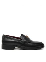 Tommy Hilfiger Lordsy Th Leather Classic Loafer FW0FW07961 Czarny. Czarne półbuty damskie Tommy Hilfiger, bez wzorów, ze skóry, bez obcasa, bez zapięcia. Za 459.99 zł.