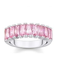 Thomas Sabo Srebrny pierścionek z kryształami rozmiar: 52. Szare pierścionki damskie thomas sabo, z kryształem, srebrne. Za 251.45 zł.