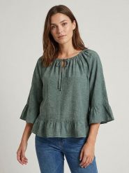 MOSS COPENHAGEN Bluzka "Viana" w kolorze zielonym rozmiar: S. Zielone bluzki damskie Moss Copenhagen, s, bez wzorów, bez kołnierzyka, bez ramiączek. Za 174.95 zł.