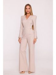 Made of emotion Kombinezon w kolorze beżowym rozmiar: L. Brązowe kombinezony damskie Made Of Emotion, l, bez wzorów, bez kołnierzyka, bez ramiączek. Za 289.99 zł.