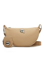 KARL LAGERFELD Torebka A1W30386 Beżowy. Brązowe listonoszki damskie KARL LAGERFELD, bez wzorów, ze skóry, bez dodatków. Za 509.99 zł.