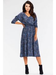 Awama Sukienka w kolorze granatowym rozmiar: XL. Niebieskie sukienki damskie Awama, bez wzorów, bez ramiączek. Za 119.99 zł.