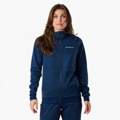 Bluza treningowa damska Swedemount Training Logo Zip Hood II szybkoschnąca. Niebieskie bluzy damskie SWEDEMOUNT, bez zapięcia, do biegania. Za 224.99 zł.