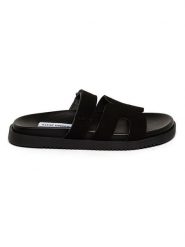Steve Madden Skórzane klapki w kolorze czarnym rozmiar: 36. Czarne klapki damskie Steve Madden, bez wzorów, ze skóry, z otwartym noskiem, bez obcasa, bez zapięcia. Za 201.55 zł.