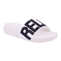 Klapki damskie Coqui Speedy. Białe klapki damskie Coqui, bez wzorów, z materiału, bez obcasa, bez zapięcia. Za 52.99 zł.