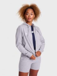 Damska bluza dresowa z kapturem Hummel Go 2.0. Szare bluzy damskie Hummel, l, bez wzorów, z bawełny, z kapturem. Za 247.05 zł.