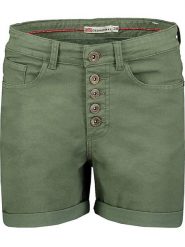 Geographical Norway Bermudy "Pisak" w kolorze khaki rozmiar: XXL. Brązowe szorty damskie Geographical Norway, z aplikacjami, ze skóry. Za 48.28 zł.