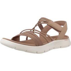 Sandały SKECHERS GO WALK FLEX Brązowy. Brązowe sandały damskie Skechers, bez wzorów, z materiału, bez obcasa, bez zapięcia. Za 204.99 zł.