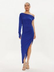 NORMA KAMALI Sukienka koktajlowa KK1243PLC43805 Niebieski Slim Fit. Niebieskie sukienki damskie Norma Kamali, bez wzorów, z syntetyku, wizytowe, bez ramiączek. Za 689.99 zł.