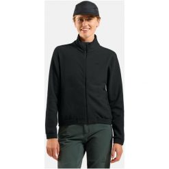 Bluza bez kaptura rozpinana Odlo Mid layer full zip CLASSIC FLEECE. Czarne bluzy damskie ODLO, xl, bez wzorów, z materiału, bez kaptura. Za 359.99 zł.