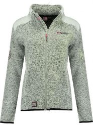 Geographical Norway Kurtka polarowa "Tourbillone" w kolorze szaro-białym rozmiar: M. Szare kurtki damskie Geographical Norway, m, bez wzorów, z polaru, bez kaptura. Za 175.26 zł.