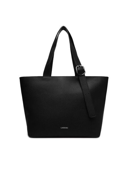 Lasocki Torebka C-LSK-L-012-08 Czarny. Czarne shopper bag Lasocki, z materiału, bez dodatków. Za 199.99 zł.