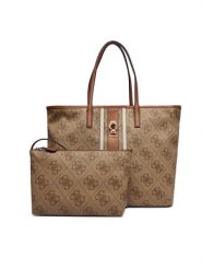 Guess Torebka Erenia HWSO78 38240 Brązowy. Brązowe shopper bag Guess, z aplikacjami, ze skóry, bez dodatków. Za 469.99 zł.