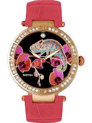 Bertha Zegarek kwarcowy "Camilla" w kolorze złoto-różowo-czarnym rozmiar: onesize. Różowe, analogowe zegarki damskie Bertha, ze stali. Za 217.99 zł.