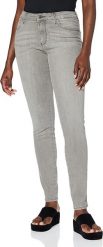 SPODNIE DAMSKIE WRANGLER SKINNY GREY AS ICE W28KQG72E 112128325. Szare rurki damskie Wrangler, bez wzorów, z jeansu. Za 199.99 zł.