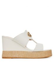Liu Jo Klapki Karen 08 SA5043 P0102 Biały. Białe klapki damskie Liu Jo, bez wzorów, ze skóry, bez obcasa, bez zapięcia. Za 419.99 zł.