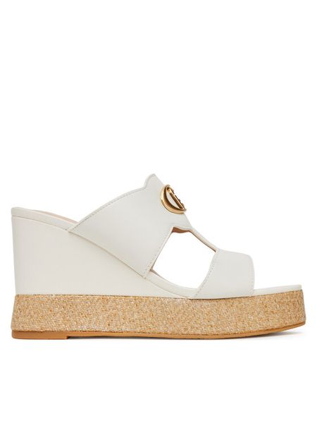 Liu Jo Klapki Karen 08 SA5043 P0102 Biały. Białe klapki damskie Liu Jo, bez wzorów, ze skóry, bez obcasa, bez zapięcia. Za 669.99 zł.