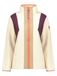 Geographical Norway Kurtka polarowa "Uriel" w kolorze kremowo-fioletowo-pomarańczowym rozmiar: S. Brązowe kurtki damskie Geographical Norway, s, bez wzorów, z polaru, bez kaptura. Za 152.26 zł.