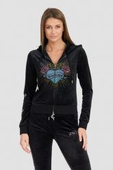 JUICY COUTURE Czarna damska bluza Sacred Heart Robertson Hoodie. Czarne bluzy damskie Juicy Couture, s, bez wzorów, z elastanu. W wyprzedaży za 440.99 zł.
