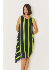 SKFK Sukienka "Junkal" w kolorze granatowo-zielonym rozmiar: 42. Niebieskie sukienki damskie SKFK, bez wzorów, z wiskozy, bez ramiączek. Za 304.99 zł.