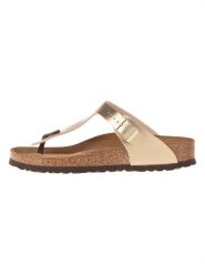 Birkenstock Japonki "Gizeh" w kolorze złotym rozmiar: 38. Żółte klapki damskie Birkenstock, bez wzorów, z otwartym noskiem, bez obcasa, bez zapięcia. Za 182.29 zł.