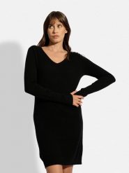 Just Cashmere Kaszmirowa sukienka "Tracy" w kolorze czarnym rozmiar: XL. Czarne sukienki damskie Just Cashmere, bez wzorów, z kaszmiru, bez ramiączek. Za 381.24 zł.