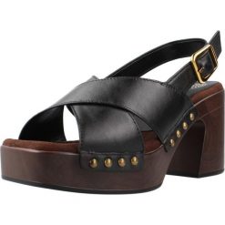 Sandały UNISA OBRA GRA Czarny. Czarne sandały damskie Unisa, bez wzorów, ze skóry, bez obcasa, bez zapięcia. Za 386.99 zł.