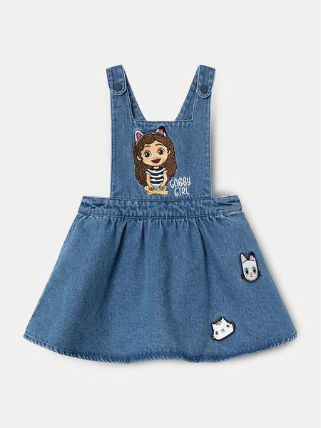 NAME IT Sukienka jeansowa GABBY 13231881 Niebieski Standard Fit. Niebieskie sukienki dziewczęce Name it, bez wzorów, z bawełny, bez ramiączek, proste. Za 99.99 zł.