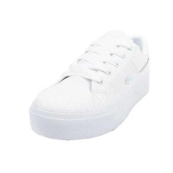 Kobiety/Panie Ziane Skórzane Buty Sportowe Na Platformie. Białe obuwie trekkingowe damskie Lacoste, z materiału, bez zapięcia. Za 634.99 zł.