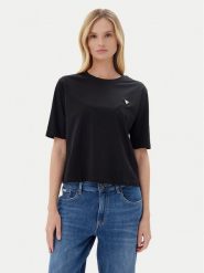 Guess T-Shirt V4BI21 I3Z14 Czarny Relaxed Fit. Czarne t-shirty damskie Guess, xl, z aplikacjami, z bawełny, bez kołnierzyka. Za 109.99 zł.