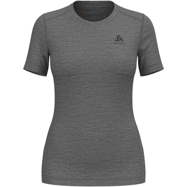 Koszulka termoaktywna z krótkim rękawem damska Odlo MERINO 200. Szare koszulki damskie ODLO, m, bez wzorów, bez kołnierzyka, bez ramiączek. Za 399.99 zł.