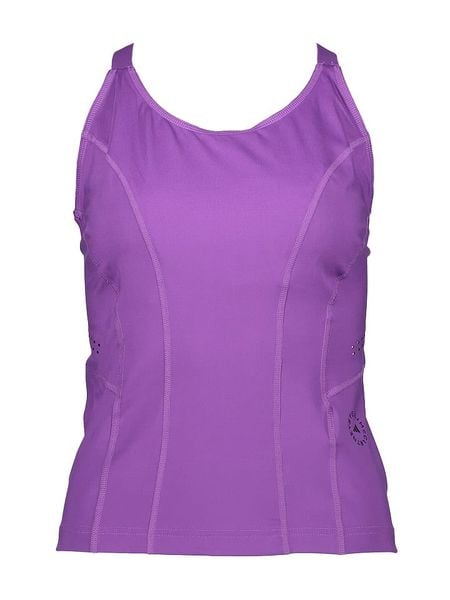 Adidas Top sportowy w kolorze fioletowym rozmiar: S. Różowe koszulki sportowe damskie Adidas, s, bez wzorów, z materiału, bez ramiączek, outdoorowe. Za 109.26 zł.