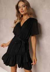Czarna Sukienka Perassa. Czarne sukienki damskie Renee, bez wzorów, z materiału, bez ramiączek. W wyprzedaży za 127.99 zł.