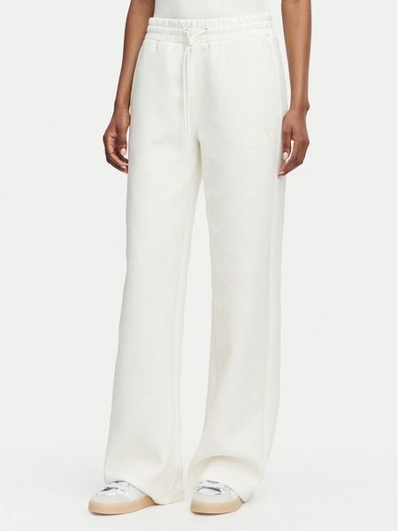 Guess Spodnie dresowe V6YB10 K4295 Kremowy Regular Fit. Białe spodnie dresowe damskie Guess, xl, z aplikacjami, z dresówki. Za 344.99 zł.