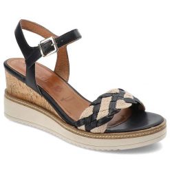 Granatowe Sandały Tamaris Skórzane Buty Damskie. Niebieskie kalosze damskie Tamaris, bez wzorów. Za 269.00 zł.