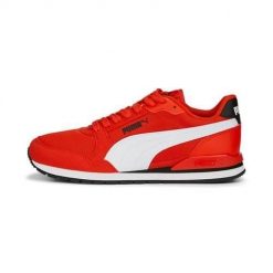 Buty do chodzenia damskie Puma ST Runner V3 Mesh JR. Czerwone obuwie trekkingowe damskie Puma, z materiału, bez zapięcia. Za 244.00 zł.