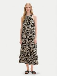 Tom Tailor Sukienka letnia 1041525 Czarny Regular Fit. Czarne sukienki damskie Tom Tailor, bez wzorów, z wiskozy, bez ramiączek. Za 279.99 zł.