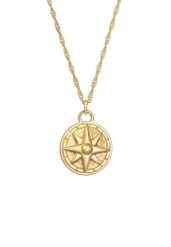 Elli Damski wisiorek z kompasem i różą wiatrów ze srebra próby 925 Sterling Silver Naszyjniki 1 ct. Szare naszyjniki damskie Elli, pozłacane. Za 279.64 zł.