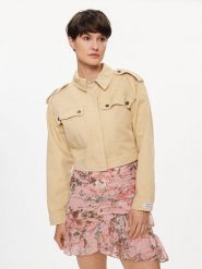 Pepe Jeans Kurtka przejściowa Samantha PL402363 Beżowy Regular Fit. Brązowe kurtki damskie Pepe Jeans, l, bez wzorów, z bawełny, bez kaptura. Za 449.99 zł.