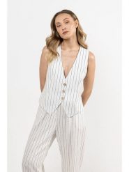 Awama Kamizelka w kolorze kremowym rozmiar: XL. Brązowe kamizelki damskie Awama, xl, bez wzorów, bez kaptura. Za 127.99 zł.