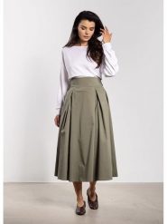 Awama Spódnica w kolorze khaki rozmiar: S. Brązowe spódnice damskie Awama, s, bez wzorów, z tkaniny, maxi. Za 144.99 zł.